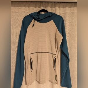 Melanzana Micro Grid V2 Men's Small Hoodie in Blue and Gray